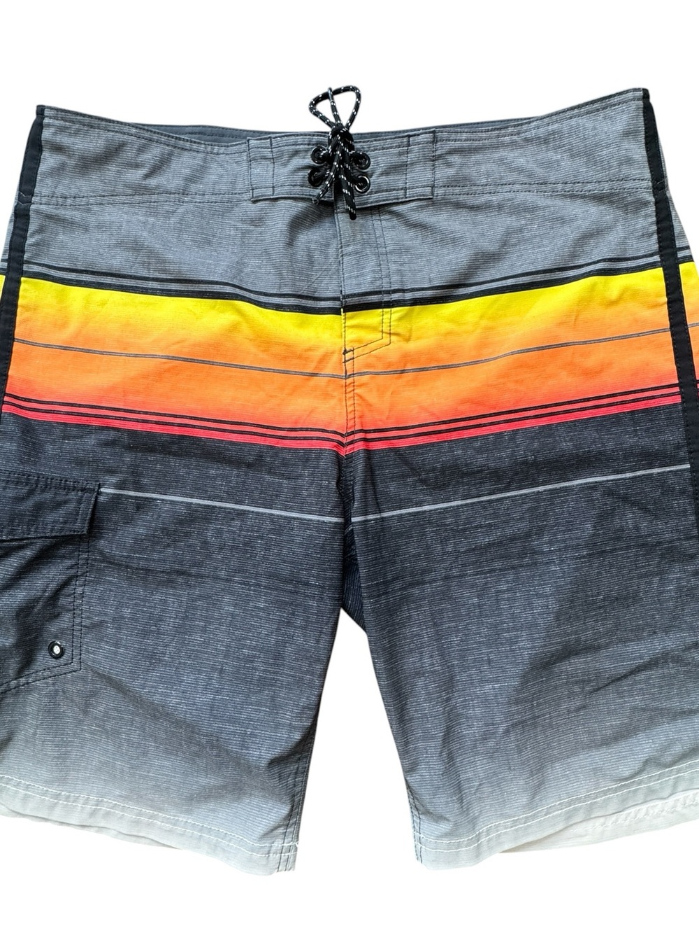 Goodfellow & Co Men's 10" Sunset Striped Grey Board Shorts Size 38